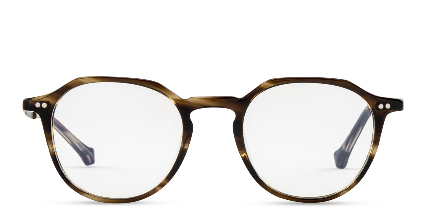 Shop Belvie Unisex Round Eyeglasses in Havana online.