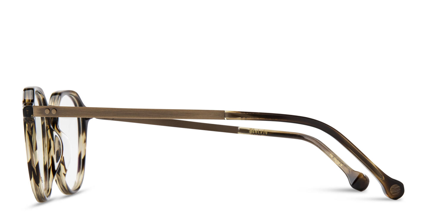 Shop Belvie Unisex Round Eyeglasses in Havana online.