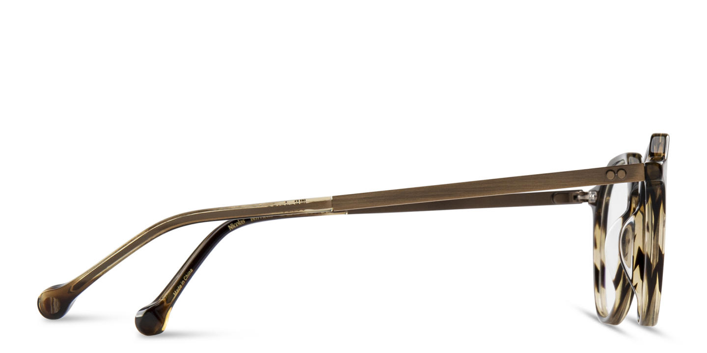 Shop Belvie Unisex Round Eyeglasses in Havana online.