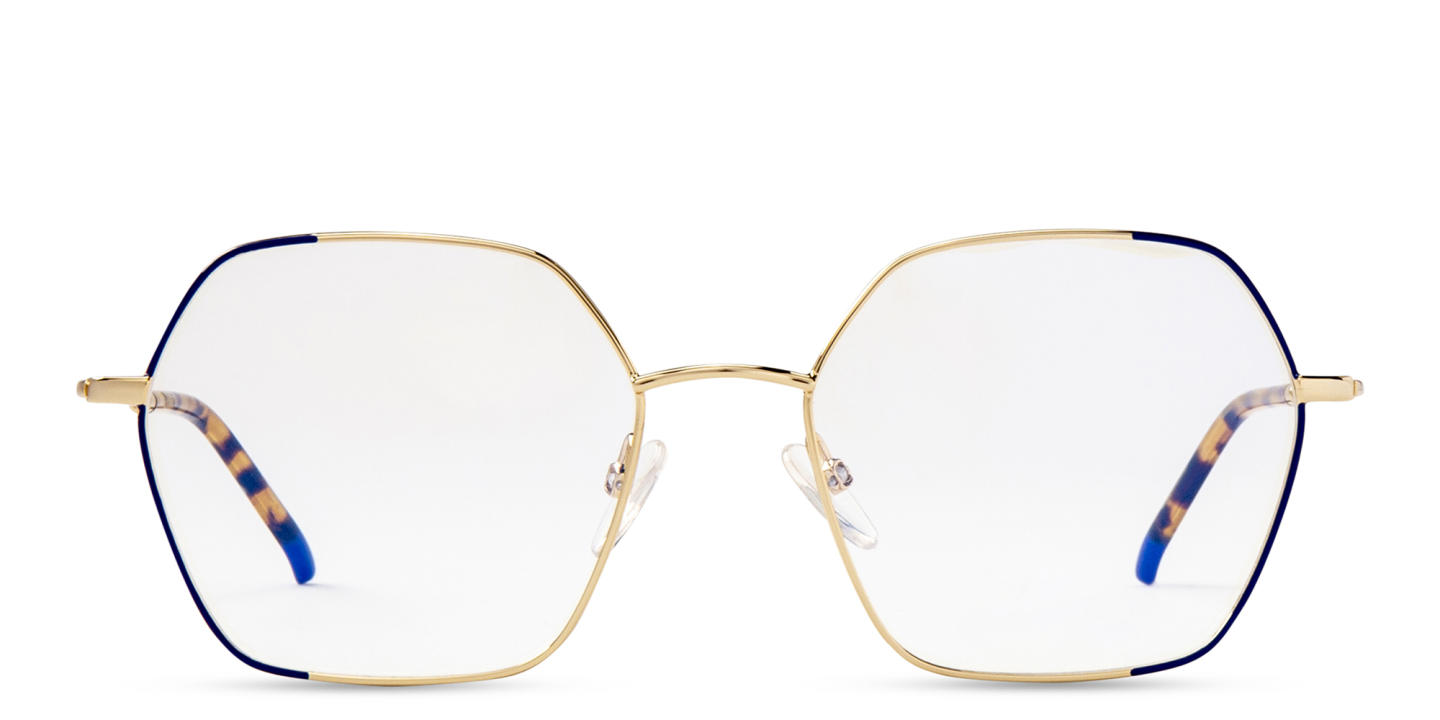 Belvie Oversized Irregular Eyeglasses in Blue – Product Photo 0