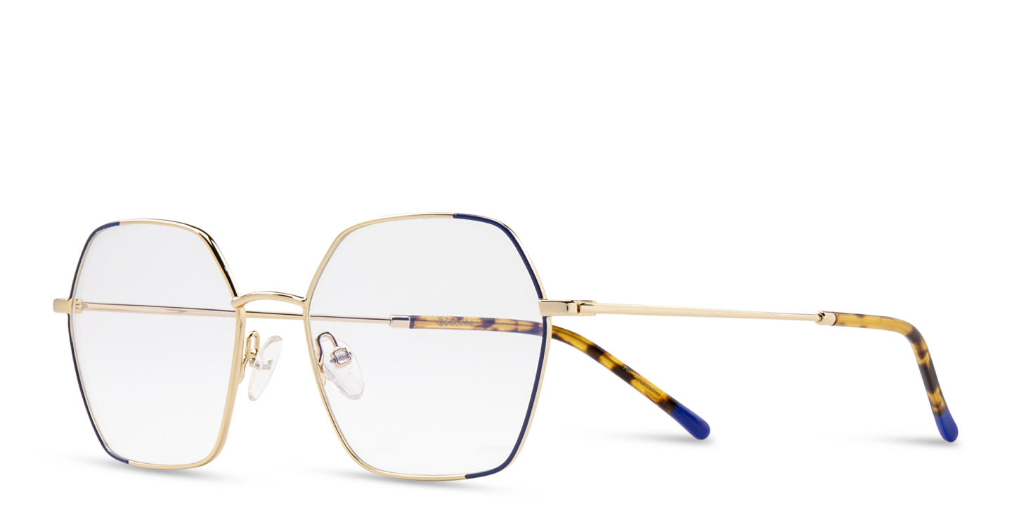 Belvie Oversized Irregular Eyeglasses in Blue – Product Photo 1