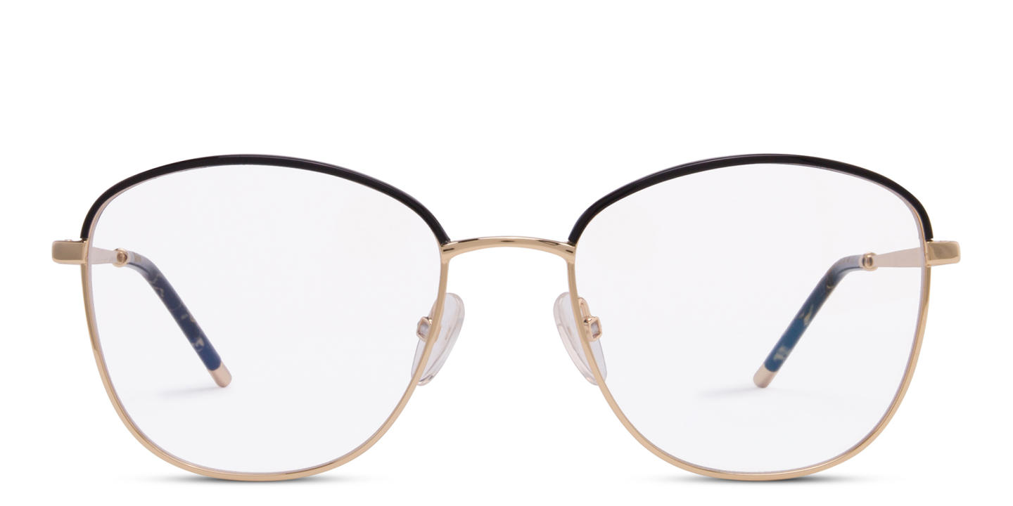 Shop Belvie Square Eyeglasses in Gold online.