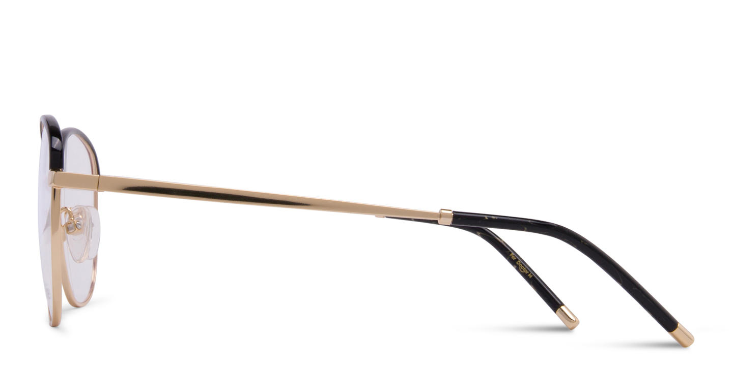 Shop Belvie Square Eyeglasses in Gold online.