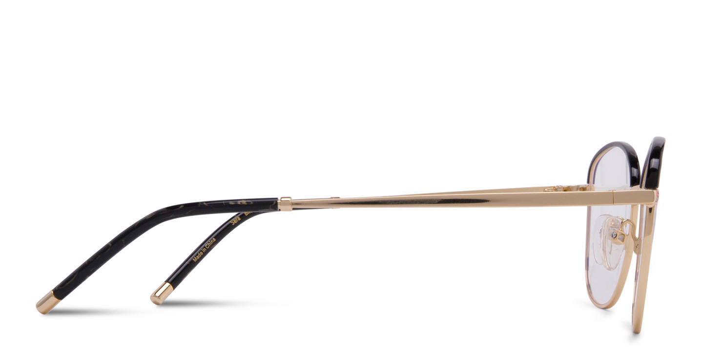 Shop Belvie Square Eyeglasses in Gold online.