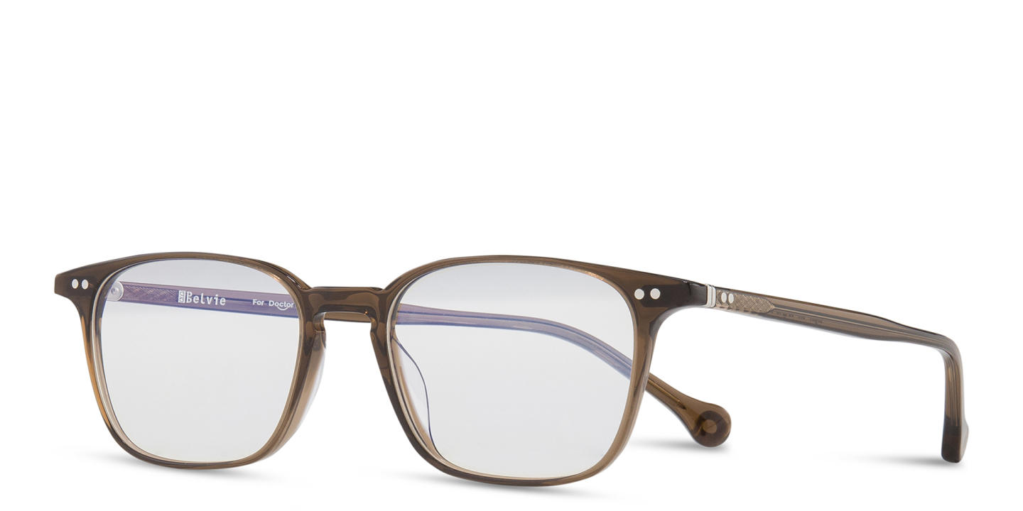 Belvie Unisex Square Eyeglasses in Brown – Product Photo 1