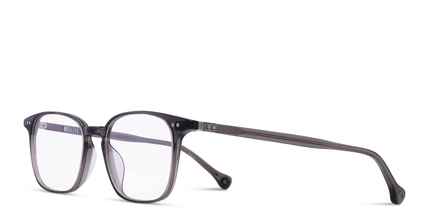 Belvie Unisex Square Eyeglasses in Grey – Product Photo 1