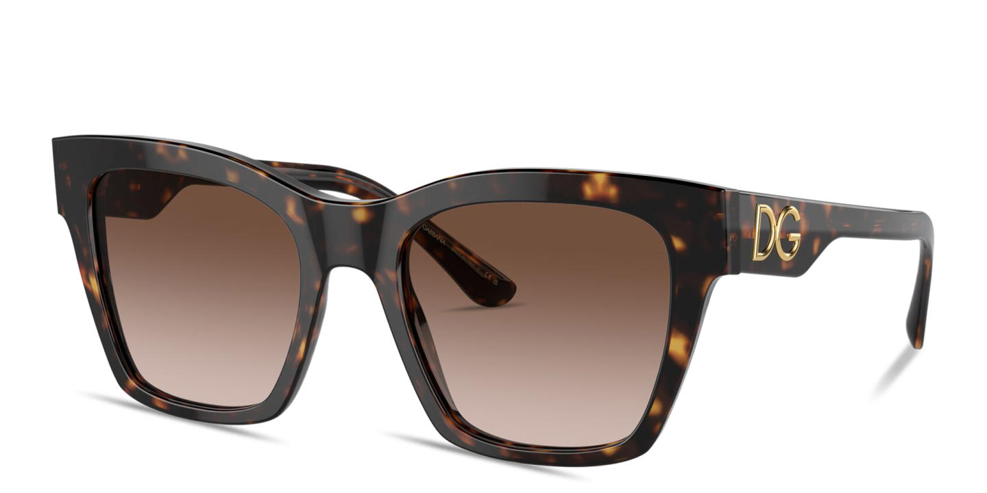 Shop Dolce & Gabbana DG Motif Square Sunglasses in Havana online.