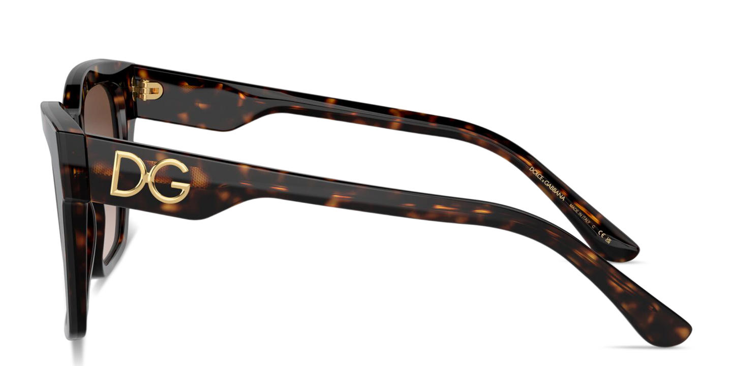 Shop Dolce & Gabbana DG Motif Square Sunglasses in Havana online.