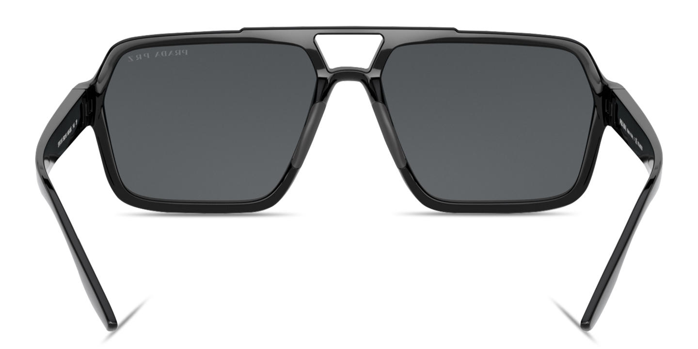 Prada Linea Rossa Logo Signature Rectangle Sunglasses in Black – Product Photo 3