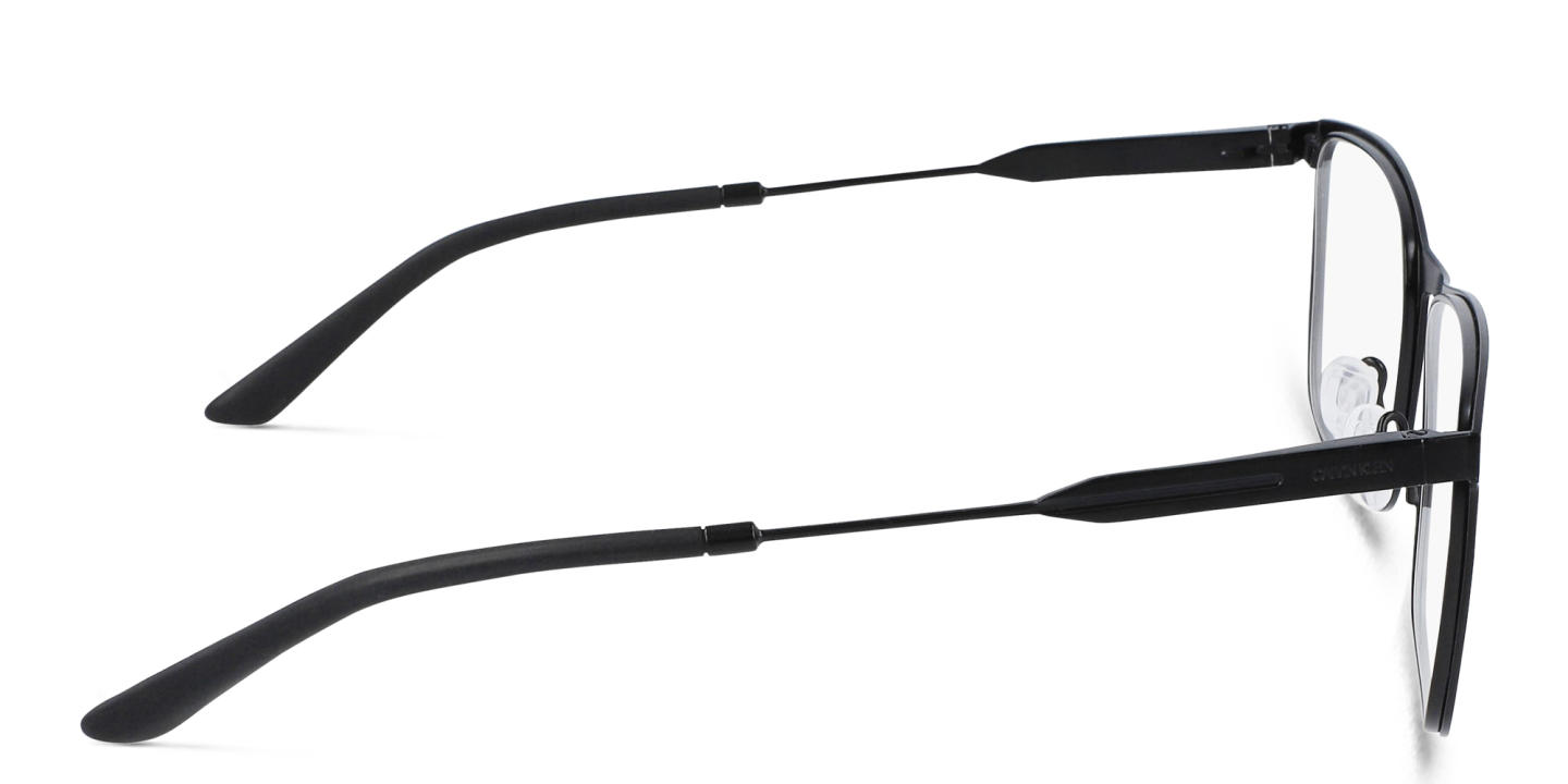 Calvin Klein Wide Rectangle Eyeglasses in Black – Product Photo 2
