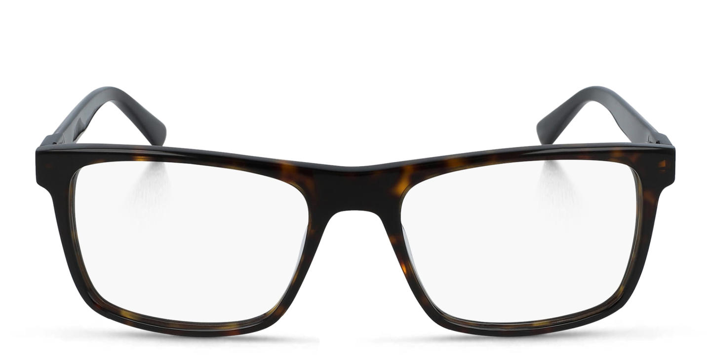 Shop Calvin Klein Rectangle Eyeglasses in Havana online.