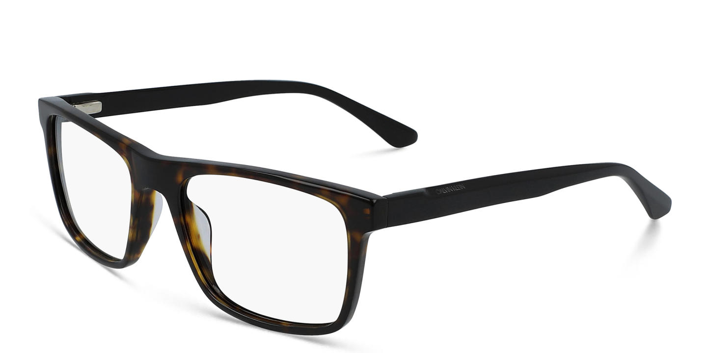 Calvin Klein Rectangle Eyeglasses in Havana – Product Photo 1