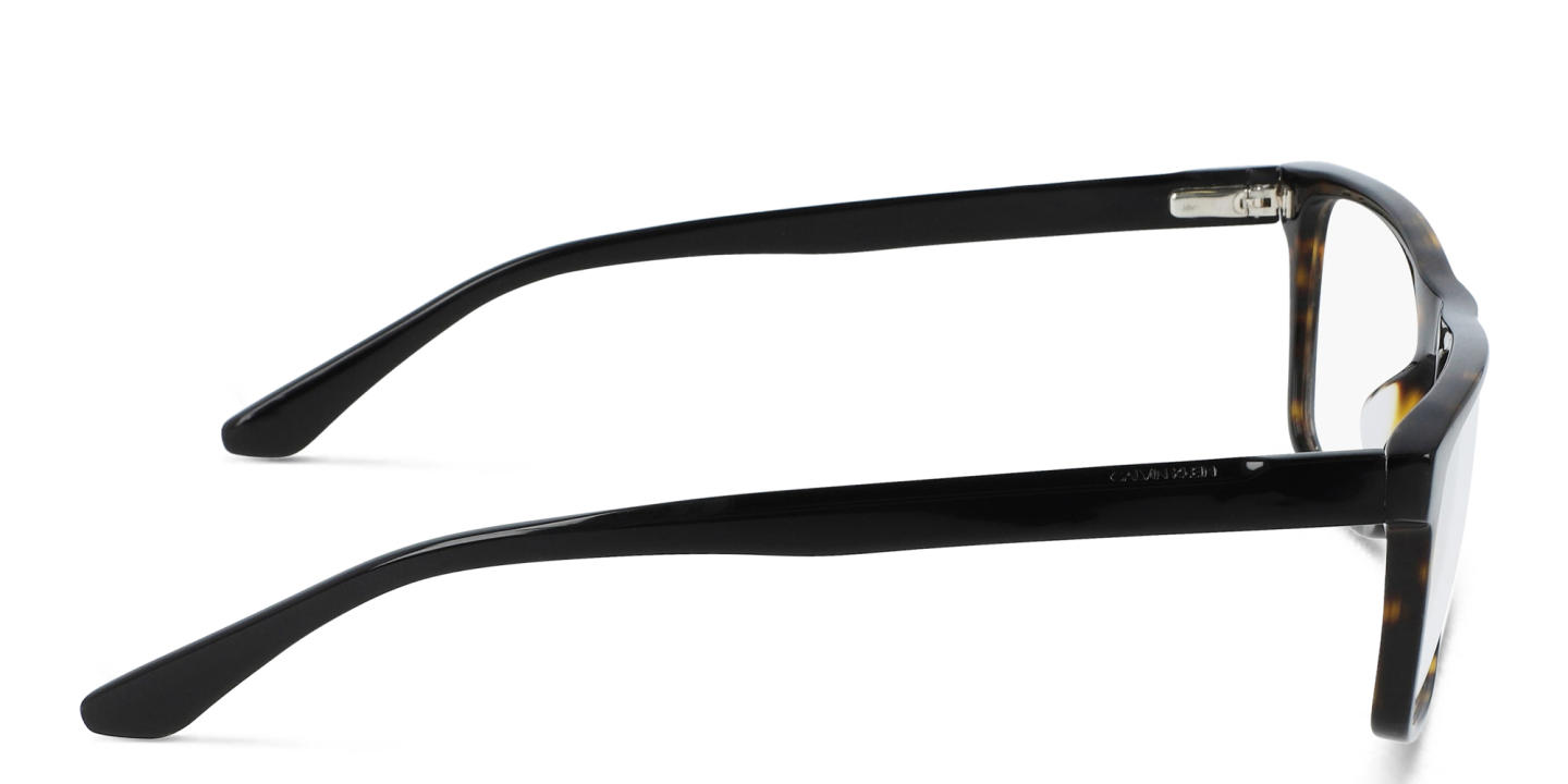 Shop Calvin Klein Rectangle Eyeglasses in Havana online.