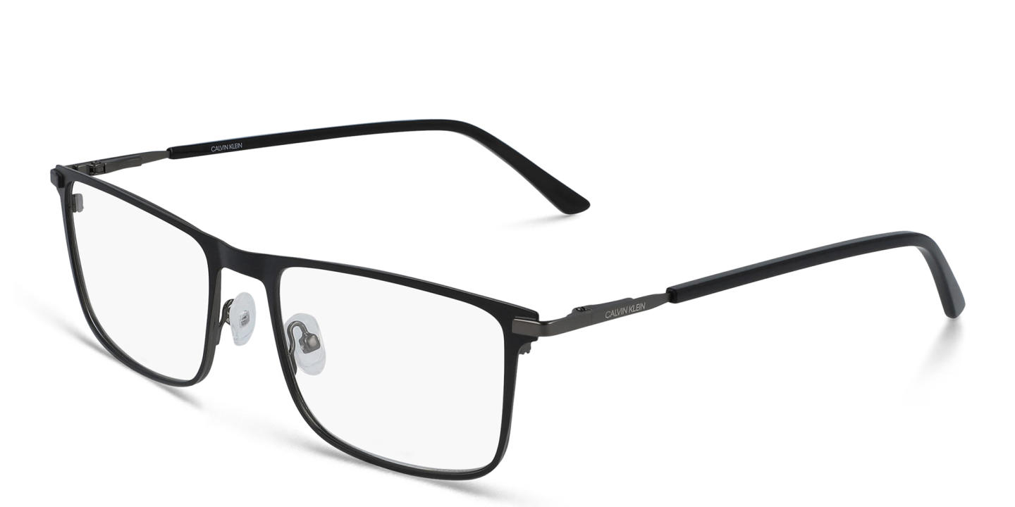 Calvin Klein Wide Rectangle Eyeglasses in Black – Product Photo 1
