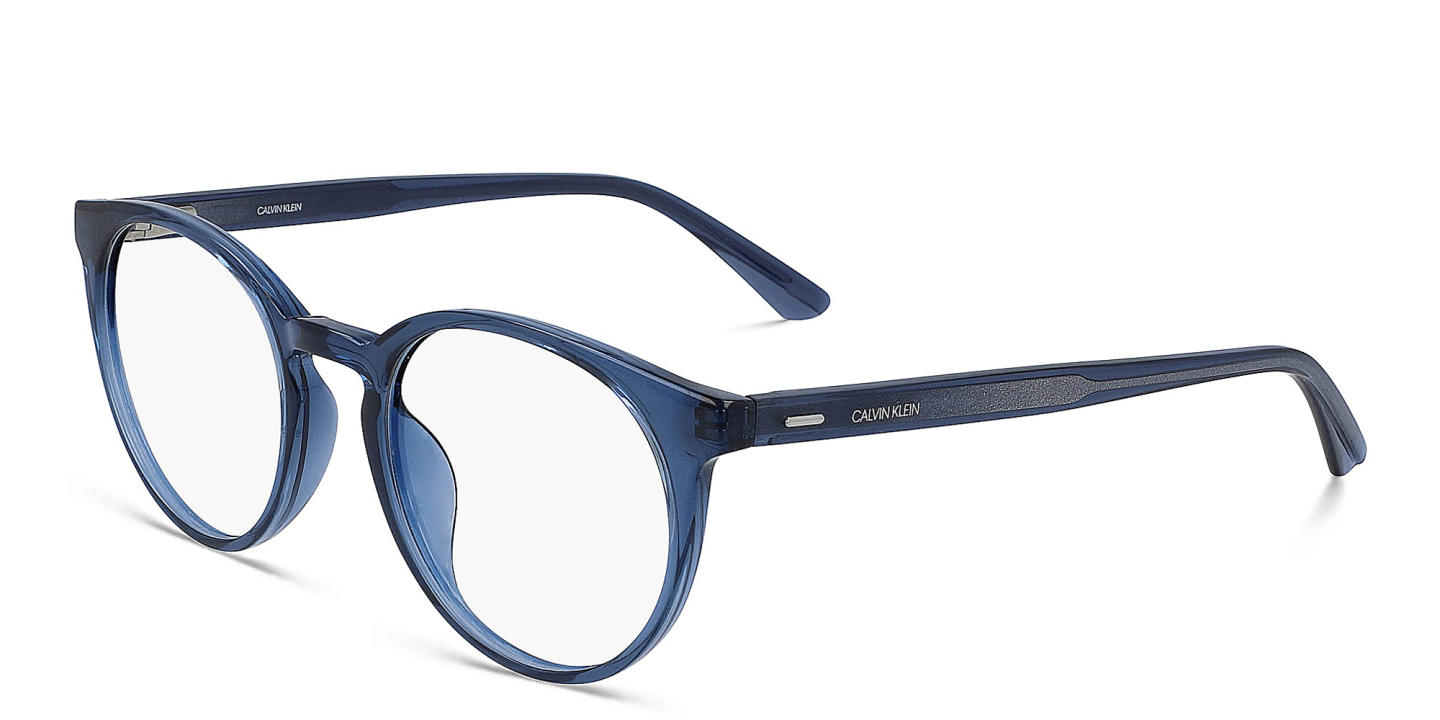 Calvin Klein Unisex Round Eyeglasses in Blue – Product Photo 1