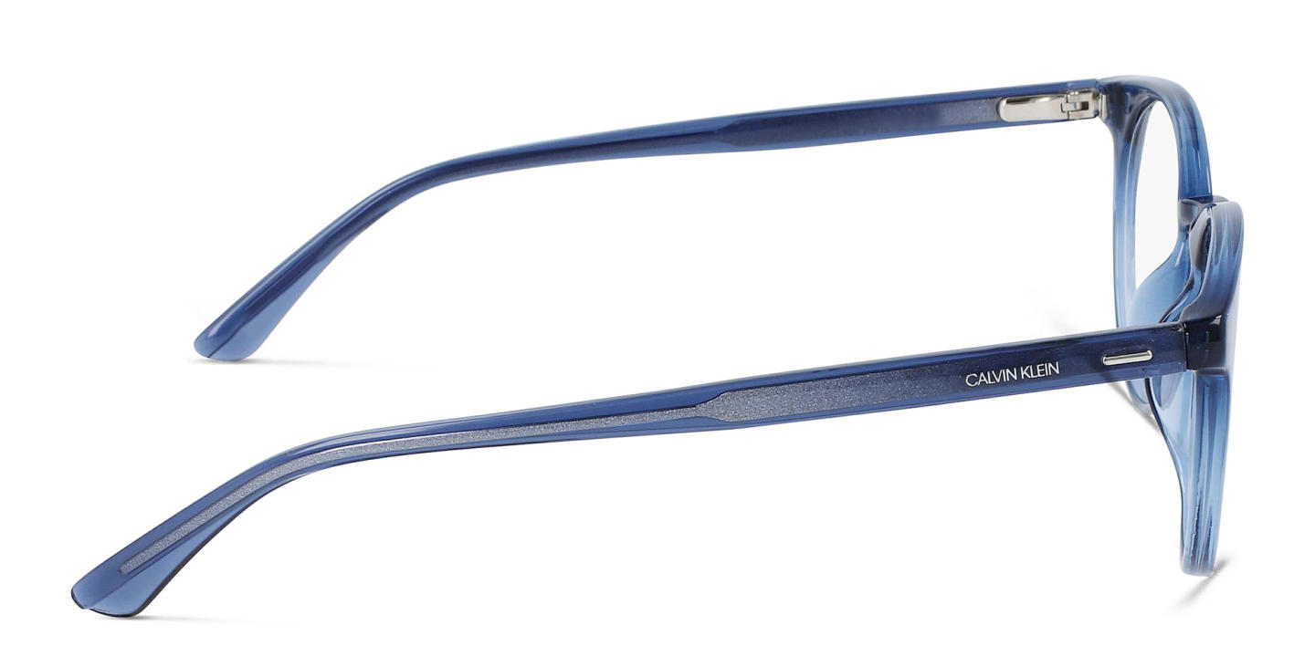 Calvin Klein Unisex Round Eyeglasses in Blue – Product Photo 2