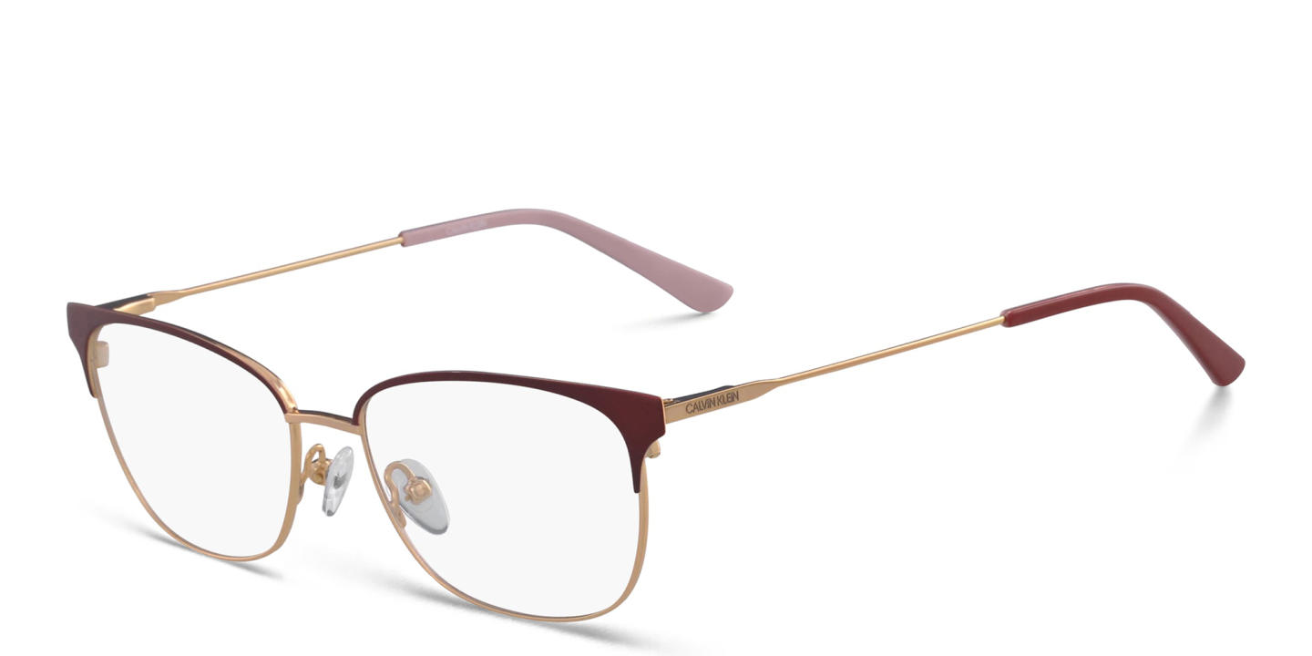 Calvin Klein Rectangle Eyeglasses in Red – Product Photo 1