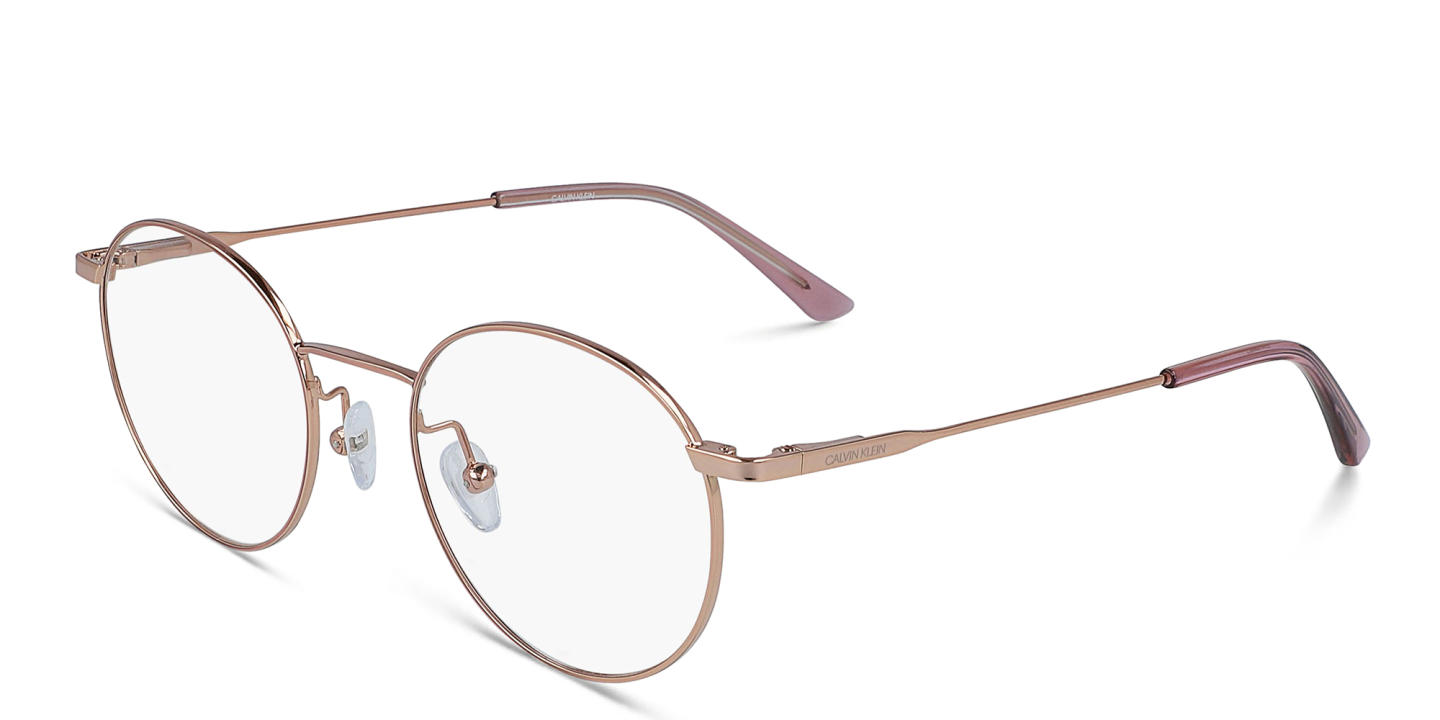 Calvin Klein Unisex Round Eyeglasses in Rose Gold – Product Photo 1