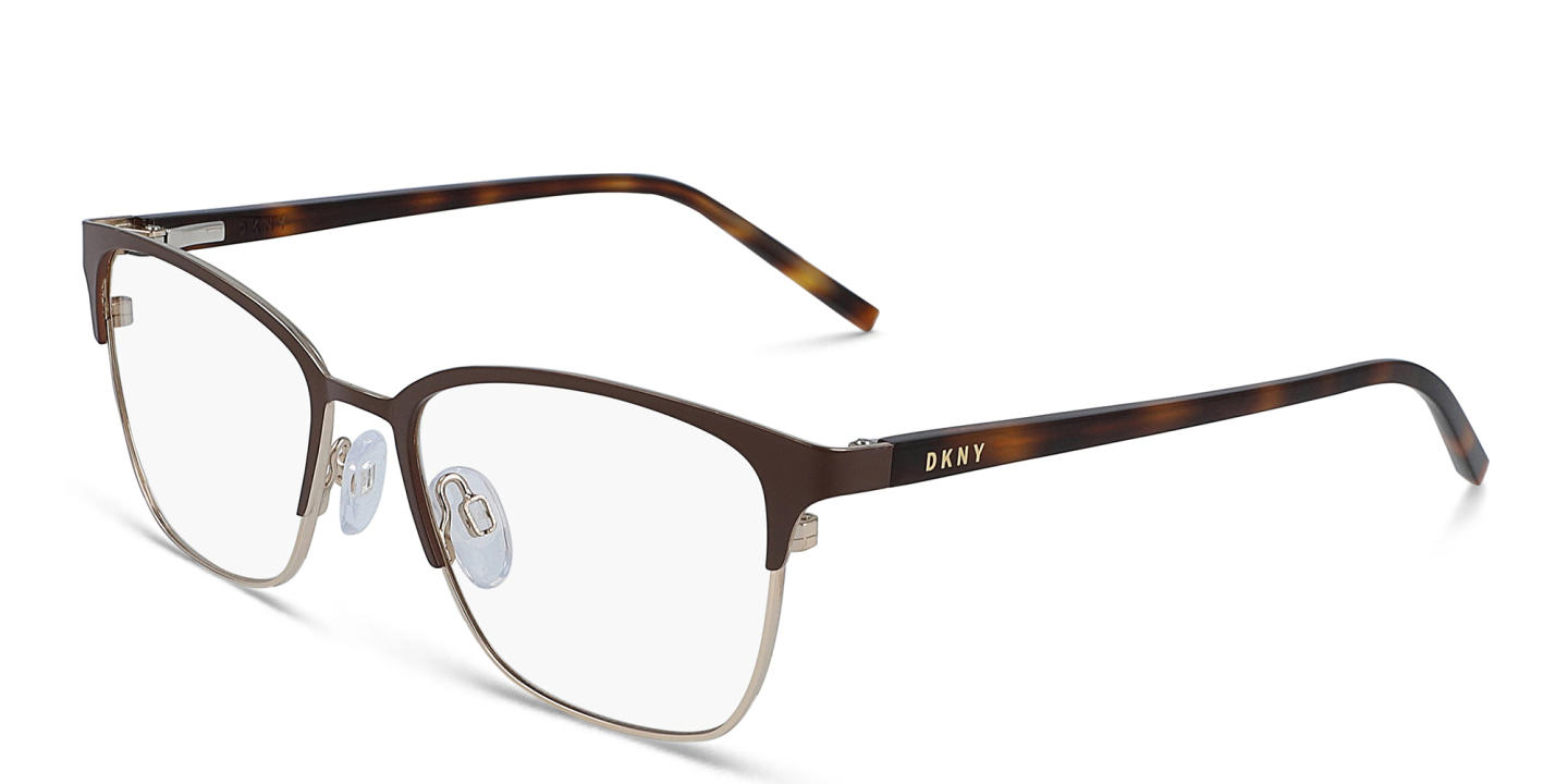 Shop DKNY Square Eyeglasses in Brown online.