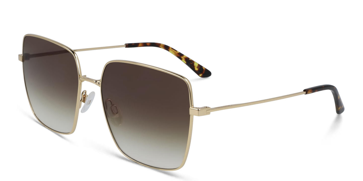 Calvin Klein Oversized Square Sunglasses in Gold – Product Photo 1