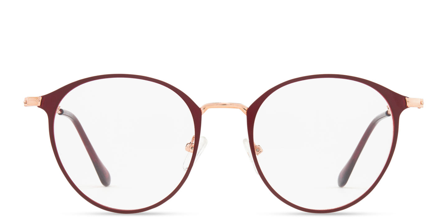 Shop Sunoptics Oversized Round Eyeglasses in Red online.