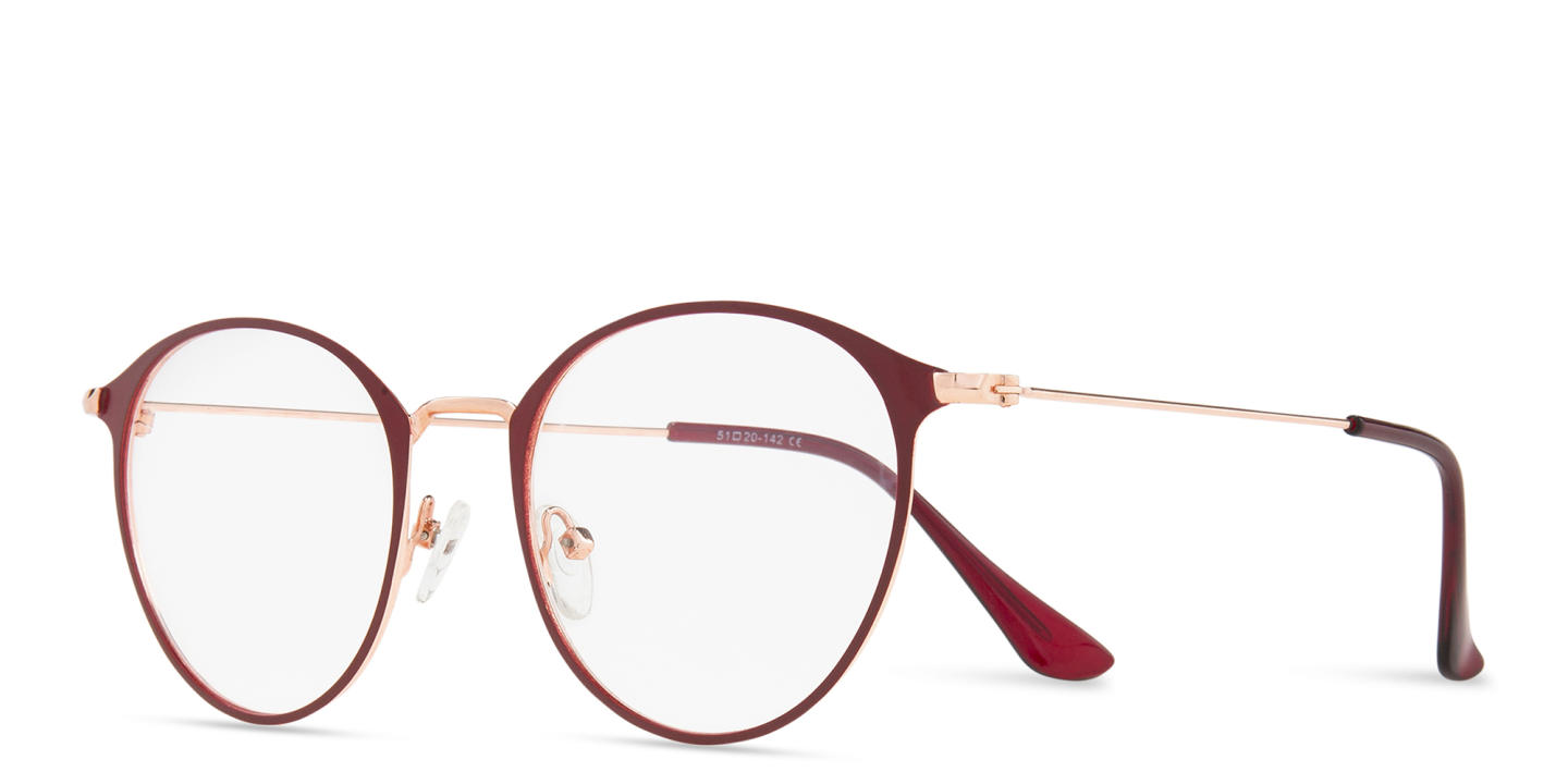 Shop Sunoptics Oversized Round Eyeglasses in Red online.