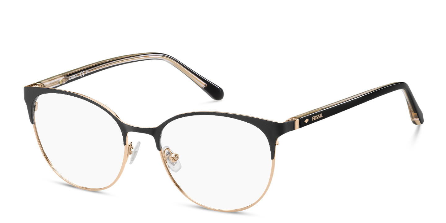 Fossil Cat-Eye Eyeglasses in Black Gold – Product Photo 1