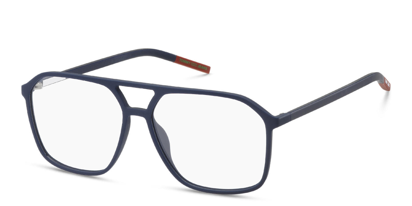 Shop Tommy Hilfiger Wide Aviator Eyeglasses in Blue online.
