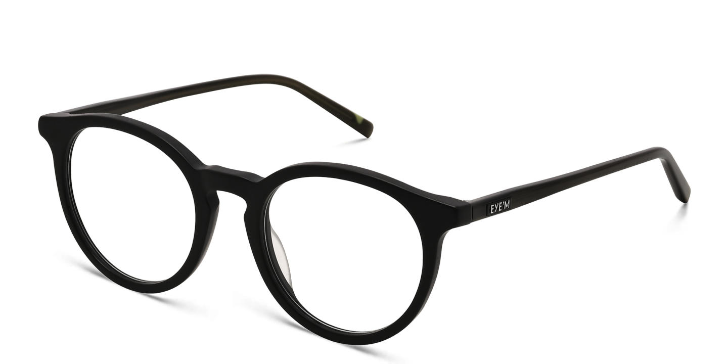 EYE'M Round Eyeglasses in Black – Product Photo 2