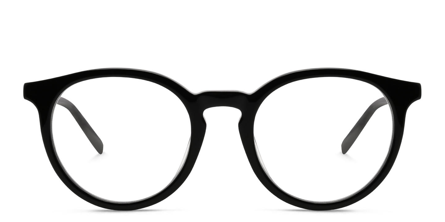 EYE'M Round Eyeglasses in Shiny Black – Product Photo 0