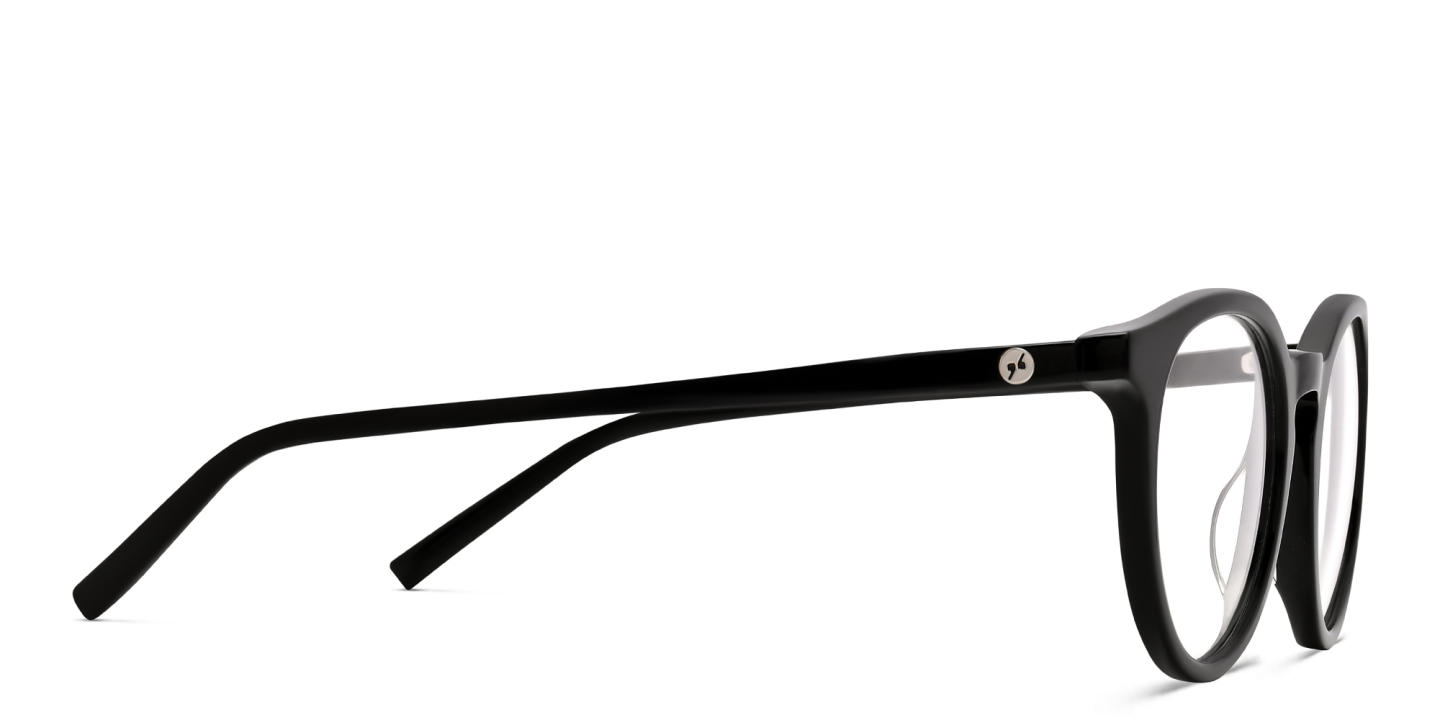 EYE'M Round Eyeglasses in Shiny Black – Product Photo 3