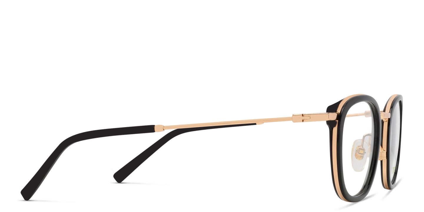Shop EYE'M Square Eyeglasses in Gold Black online.