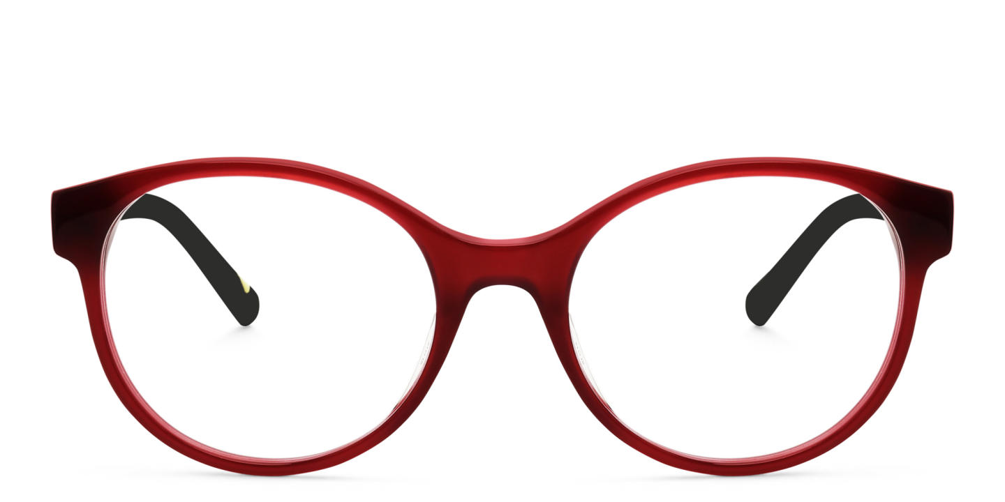 EYE'M Round Eyeglasses in Red – Product Photo 0