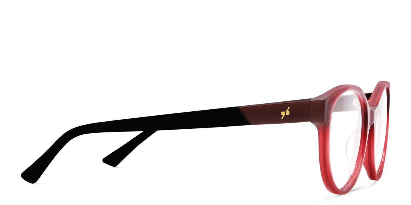EYE'M Round Eyeglasses in Red – Product Photo 3