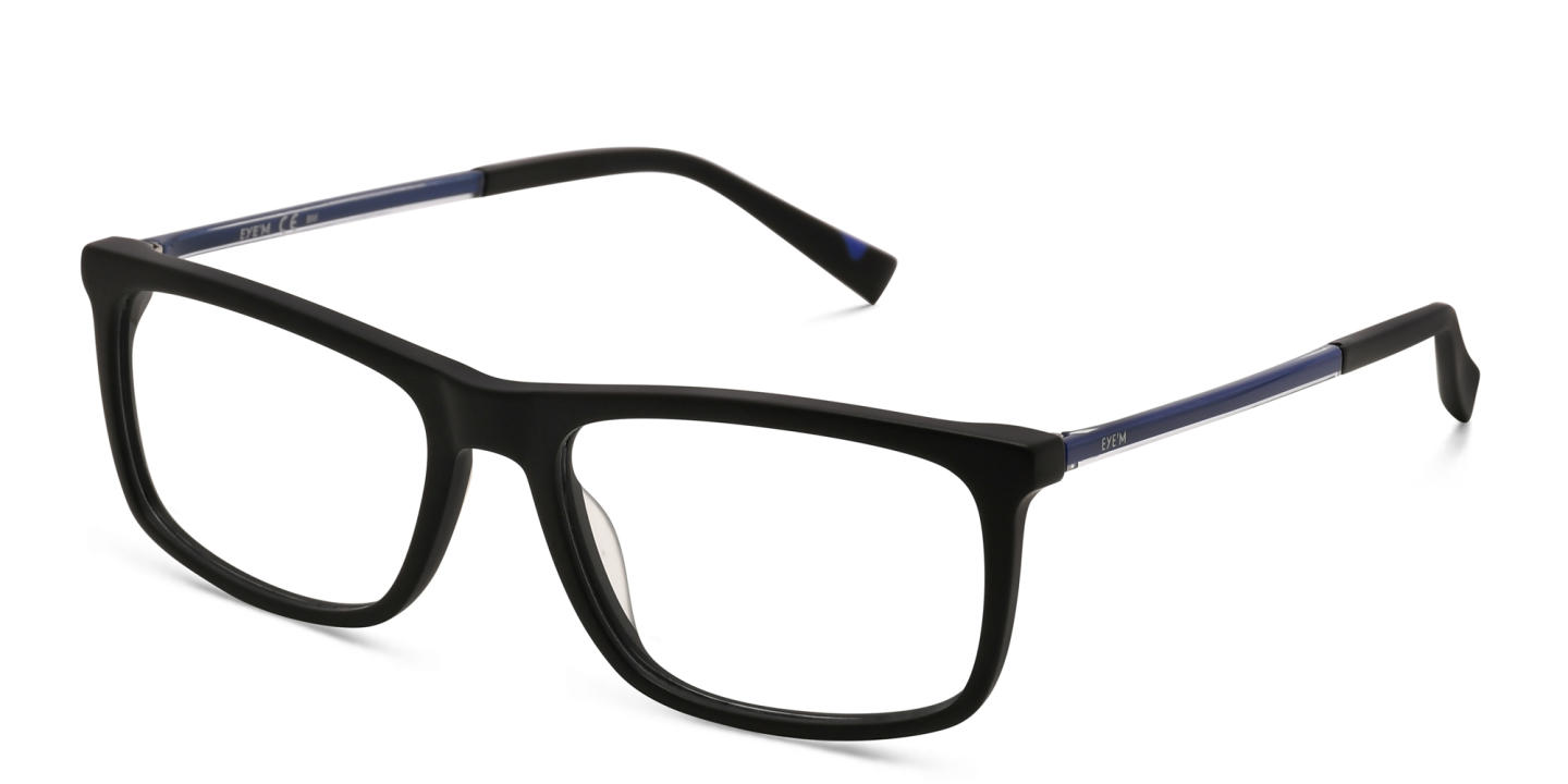 Shop EYE'M Wide Rectangle Eyeglasses in Black online.