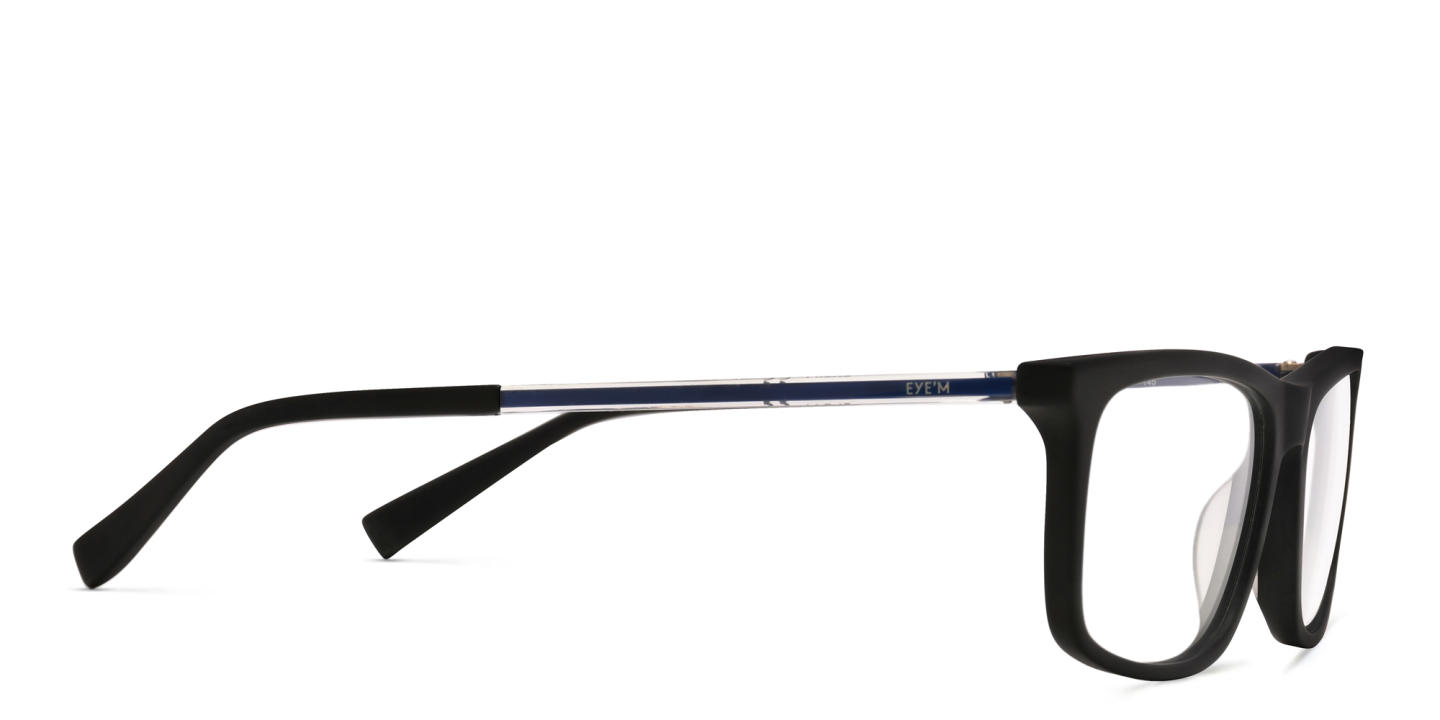 Shop EYE'M Wide Rectangle Eyeglasses in Black online.