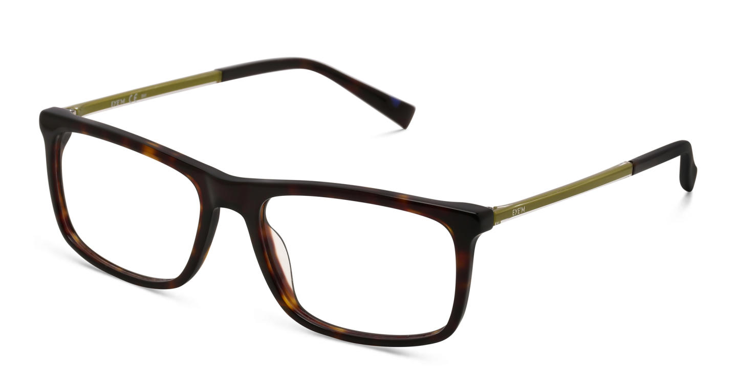 EYE'M Wide Rectangle Eyeglasses in Havana – Product Photo 2