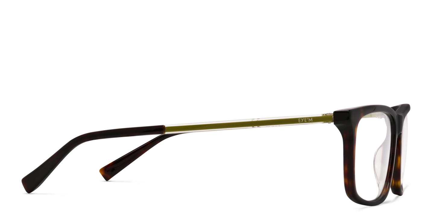 EYE'M Wide Rectangle Eyeglasses in Havana – Product Photo 3