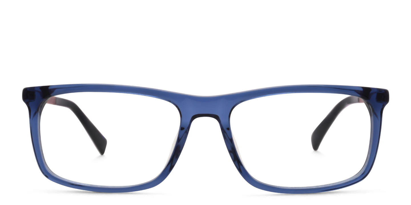 EYE'M Wide Rectangle Eyeglasses in Blue – Product Photo 0