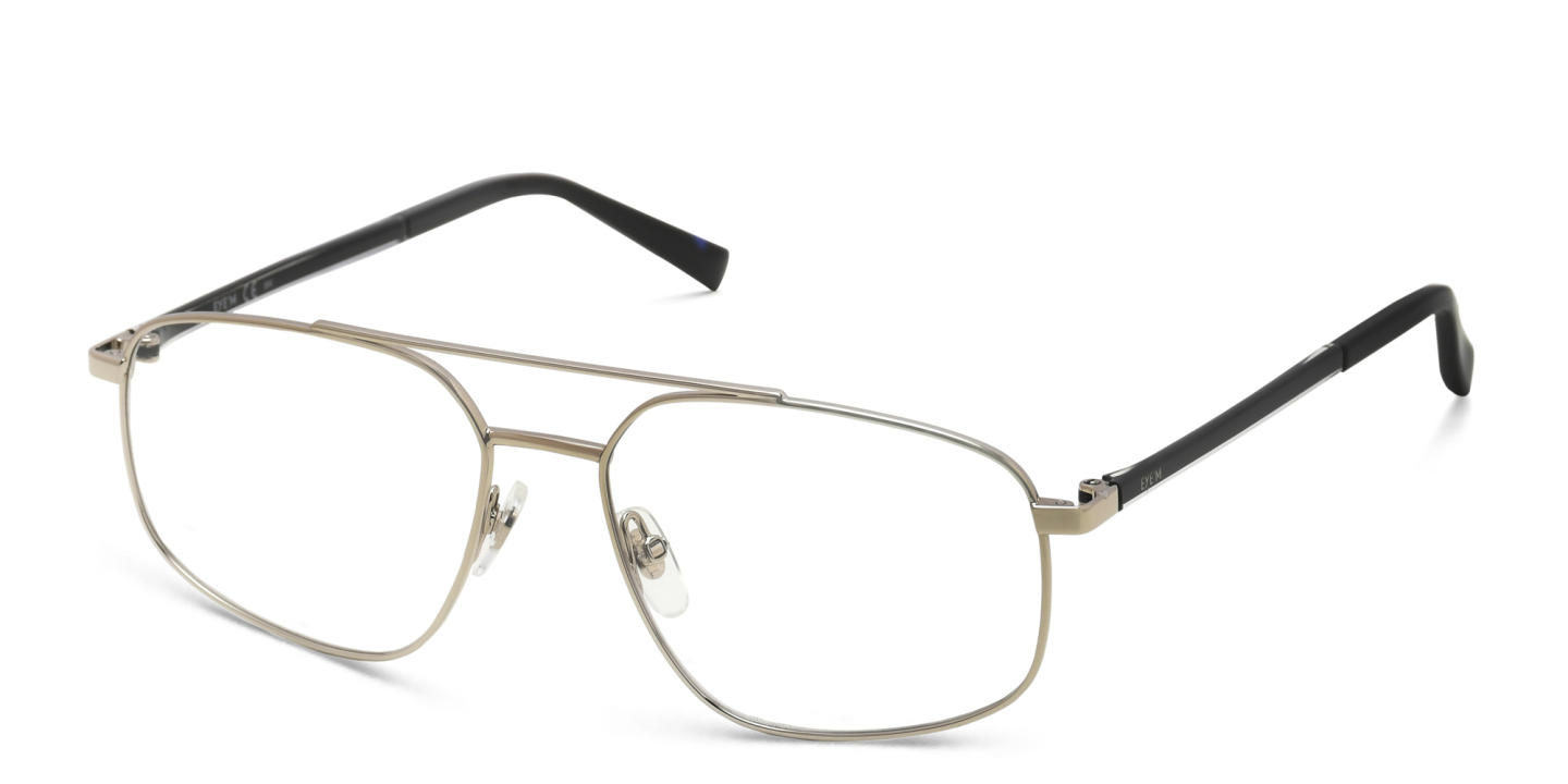 EYE'M Wide Aviator Eyeglasses in Silver – Product Photo 2
