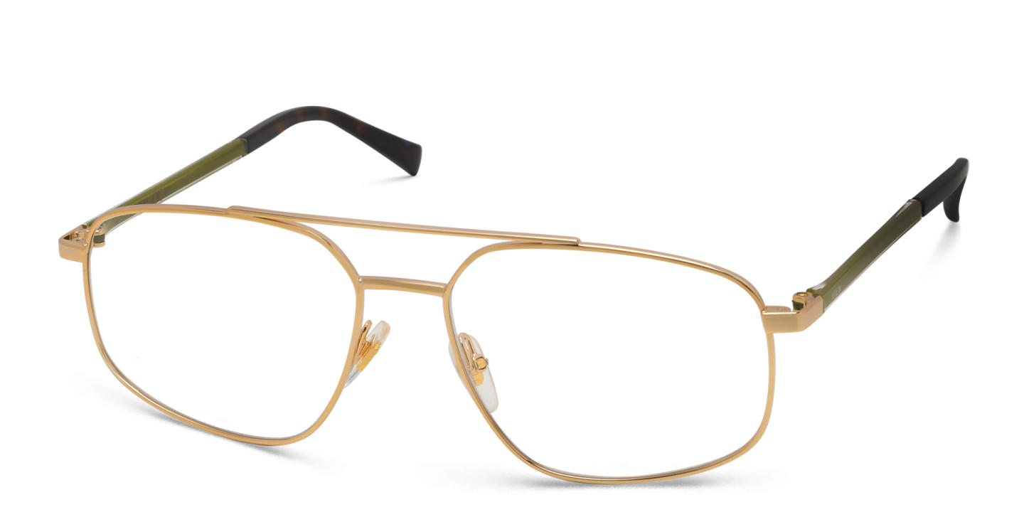 EYE'M Wide Aviator Eyeglasses in Gold – Product Photo 2