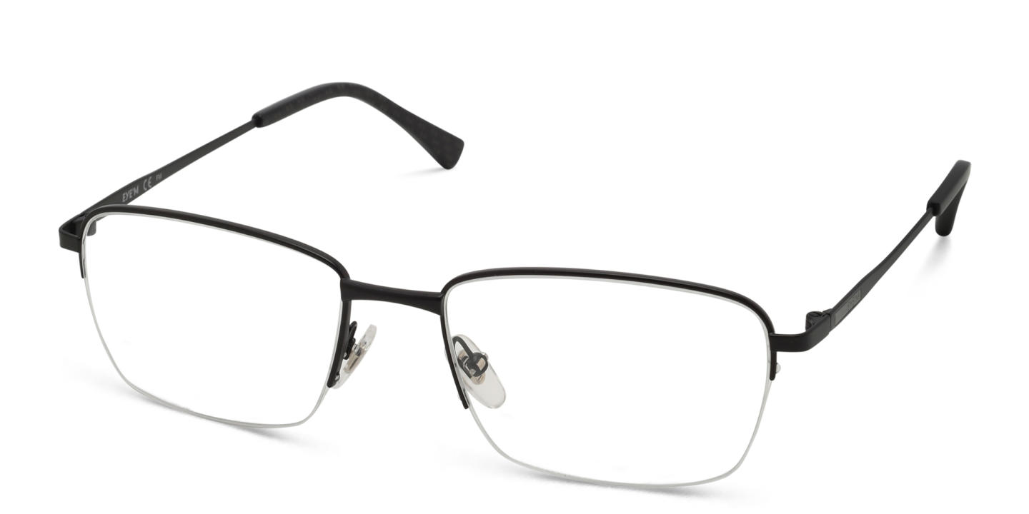 EYE'M Half Rim Rectangle Eyeglasses in Black – Product Photo 2
