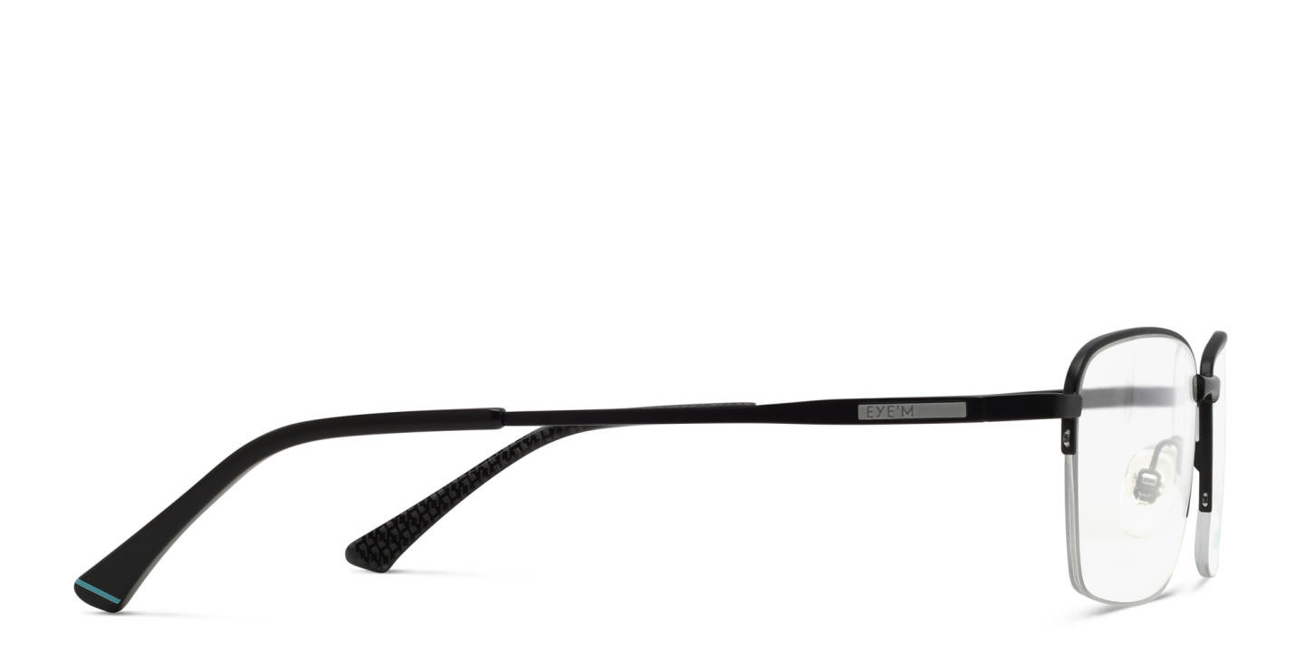 EYE'M Half Rim Rectangle Eyeglasses in Black – Product Photo 3