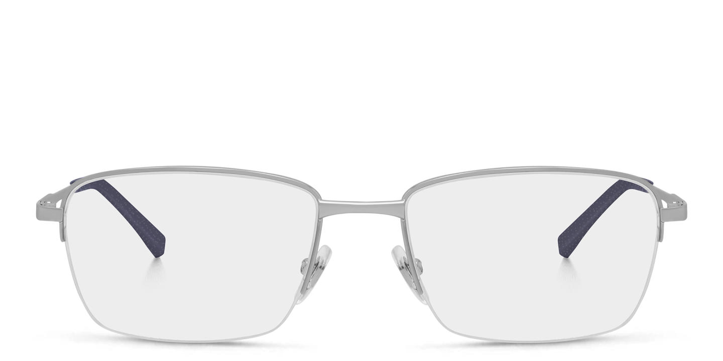 EYE'M Half Rim Rectangle Eyeglasses in Silver – Product Photo 0