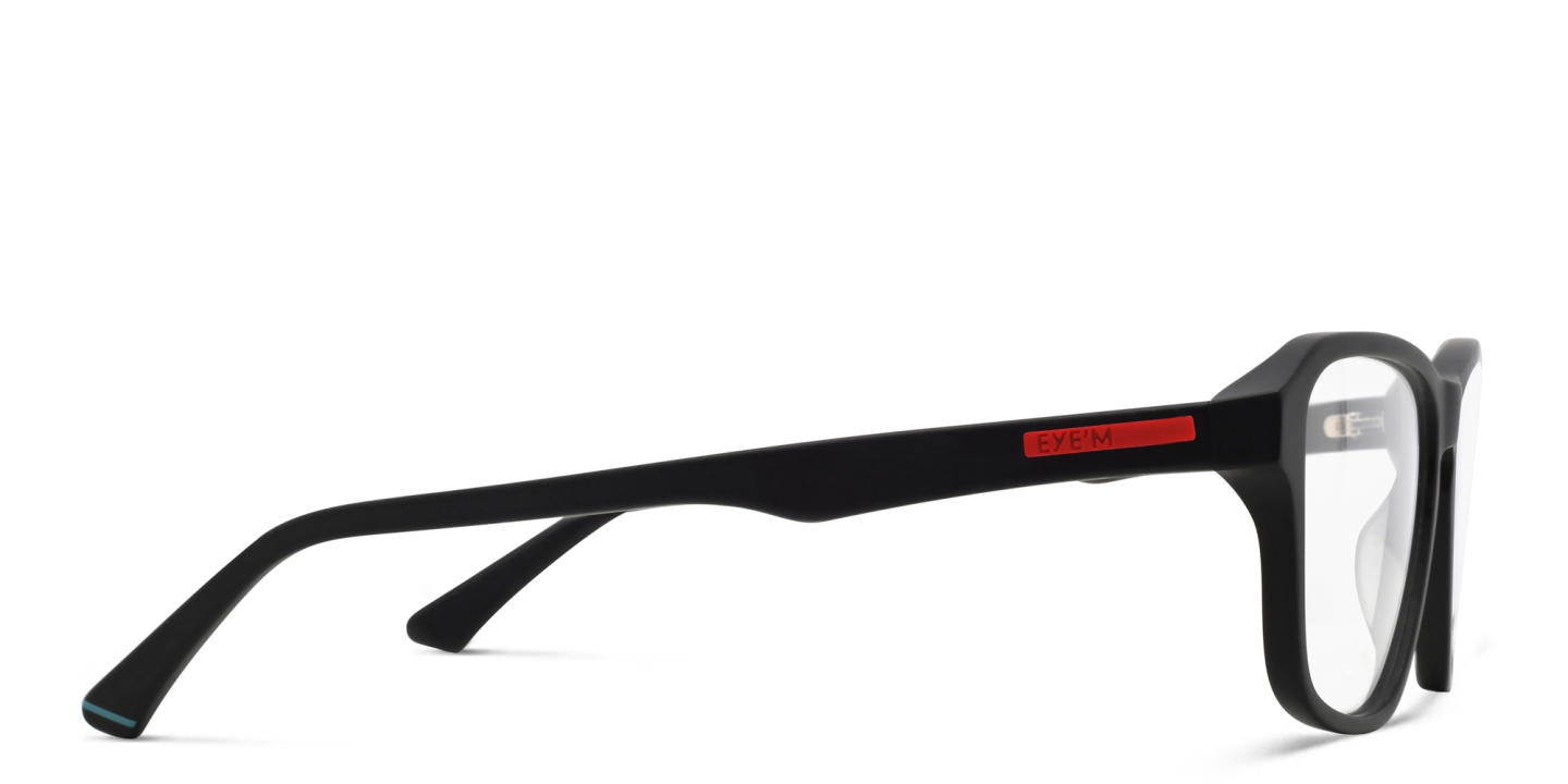 EYE'M Wide Rectangle Eyeglasses in Black – Product Photo 3