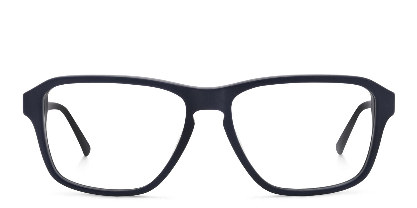 EYE'M Wide Rectangle Eyeglasses in Blue – Product Photo 0