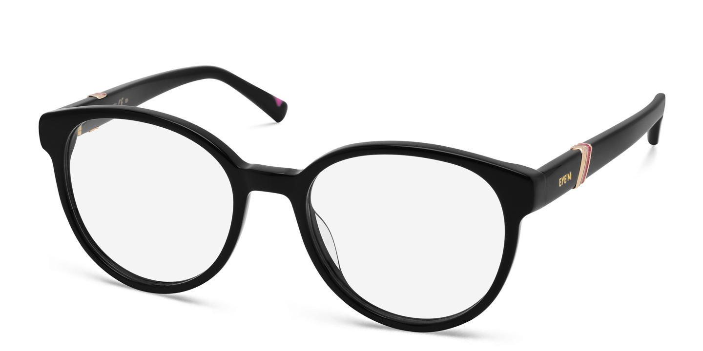 EYE'M Round Eyeglasses in Black – Product Photo 2