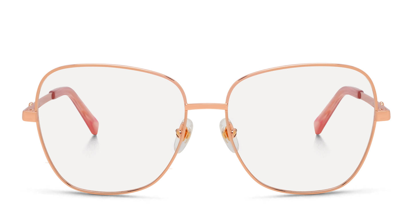 EYE'M Wide Square Eyeglasses in Rose Gold – Product Photo 0