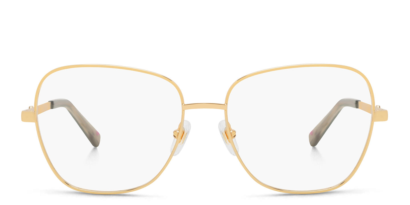 EYE'M Wide Square Eyeglasses in Gold – Product Photo 0