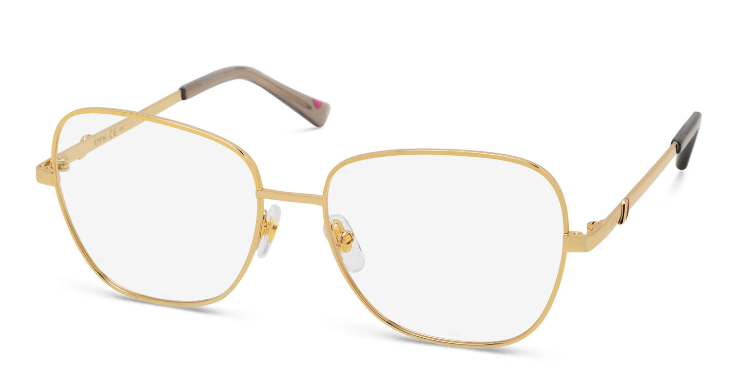 EYE'M Wide Square Eyeglasses in Gold – Product Photo 2